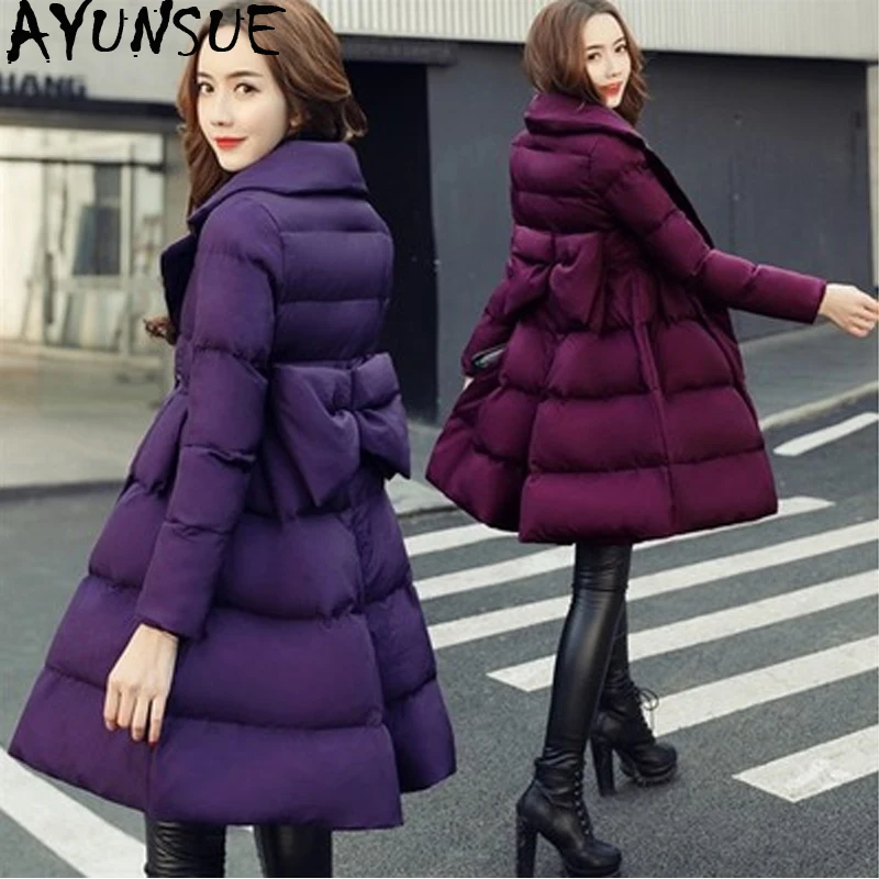 

AYUNSUE 2019 Winter Jacket Women Parka Korean Fashion Long Thick Warm Coat Puffer Jacket Woman Parkas Manteau Femme Hiver KJ622