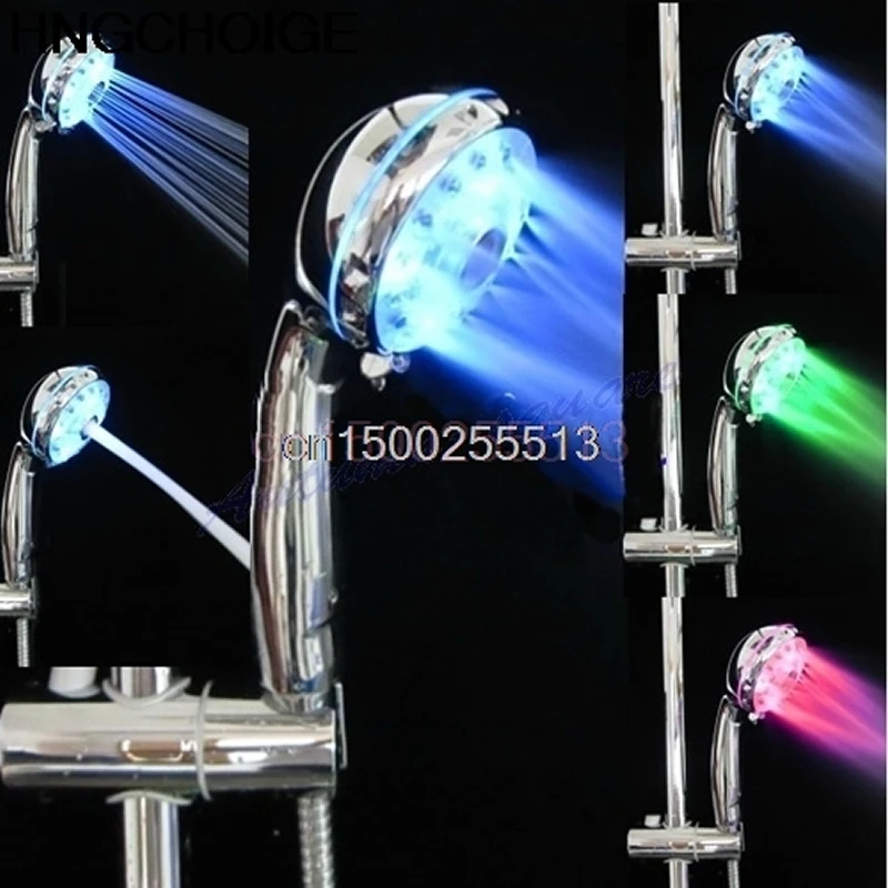 Shower Head Sprinkler Adjustable 3 Mode LED Light Shower Head Sprinkler Temperature Sensor Bathroom