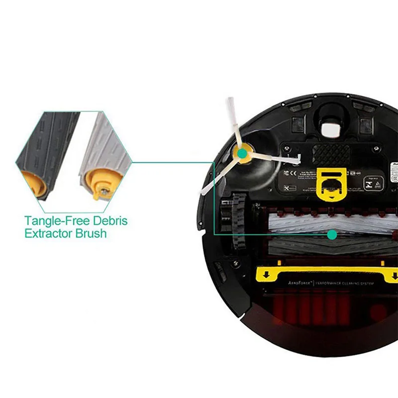 3 пары экстрактора мусора аксессуары для кистей Комплект подходит для iRobot Roomba 800 900 870 880 960 980 Запчасти для пылесоса