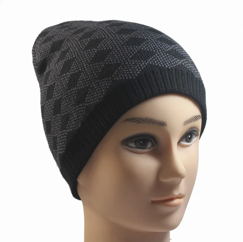 2018 Fashion Winter Warm Jacquard weave Knitted plush Caps Flannel Hats