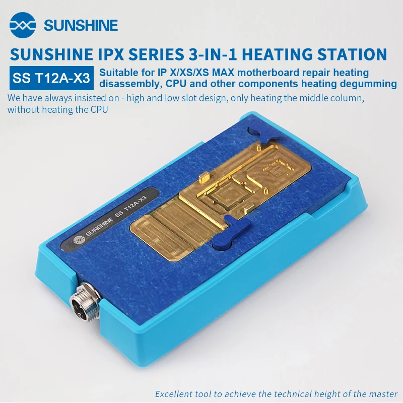 SUNSHINE 3 в 1 нагревательная станция SS T12A-X3 для IPhone X XS XSMAX PCB cpu тепловыделение нагревательная пластина платформа для удаления клея