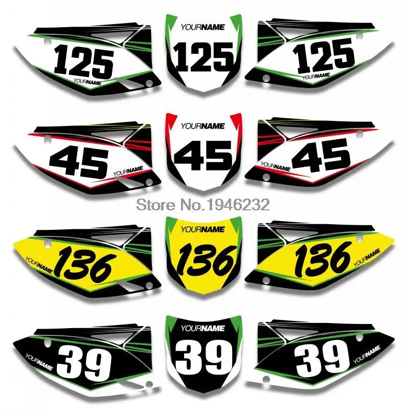 H2CNC наклейка на заказ с цифрами деколи и фоны для графики Kawasaki KX250F KXF250 2009 2010 2011 2012 KX