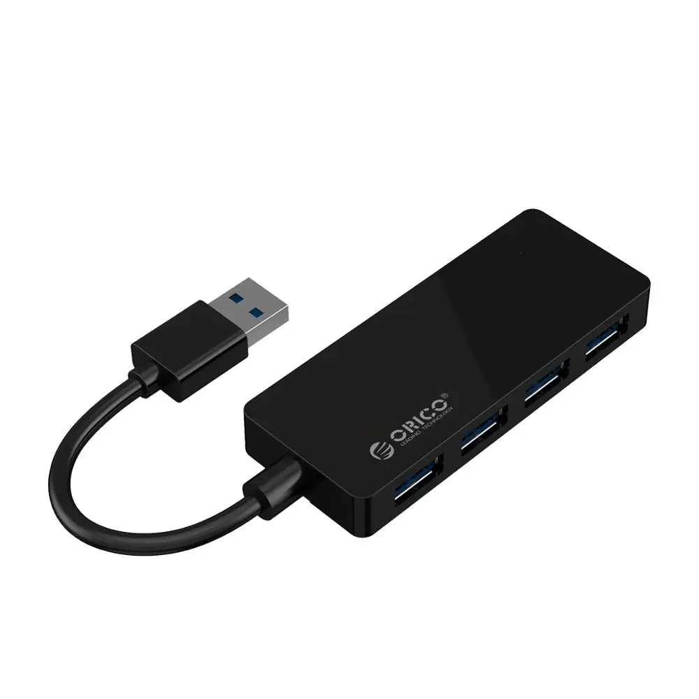 ORICO HC4-U3 Mini 4 порта USB 3,0 концентратор для ноутбука U диск Портативный хаб адаптер для телефона - Цвет: Черный