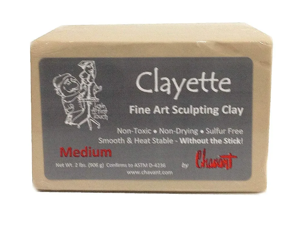 

Chavant Clayette Fine Art Sculpting Clay Non-Drying Sulfur Free Reusable Professional Oil Based 2lbs(906g)
