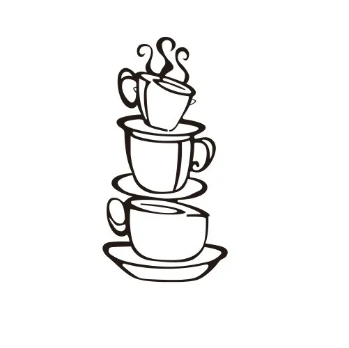 3D koffie креативные чашки muurtattoo самодельные виниловые наклейки для украшения