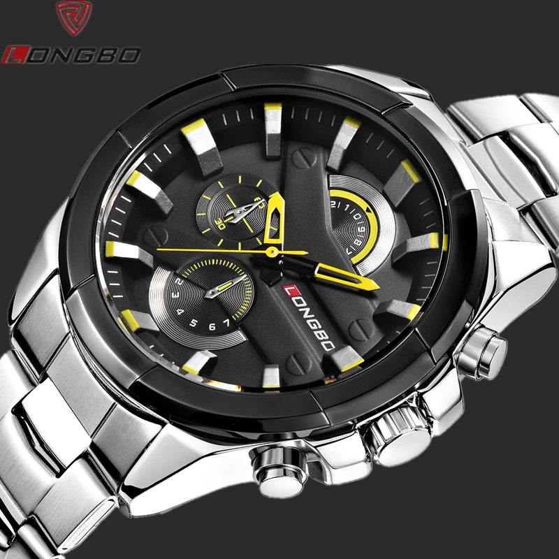 

LONGBO Mens Watches Top Brand Luxury Waterproof Fashion Casual Quartz Sport Watch Full Steel Men Watch Relogio Masculino 80242