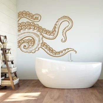 

Zee dier gigantische octopus tentakels vinyl muur applique marine stijl badkamer Home decoratie beweegbare kunst wallpaper YS09