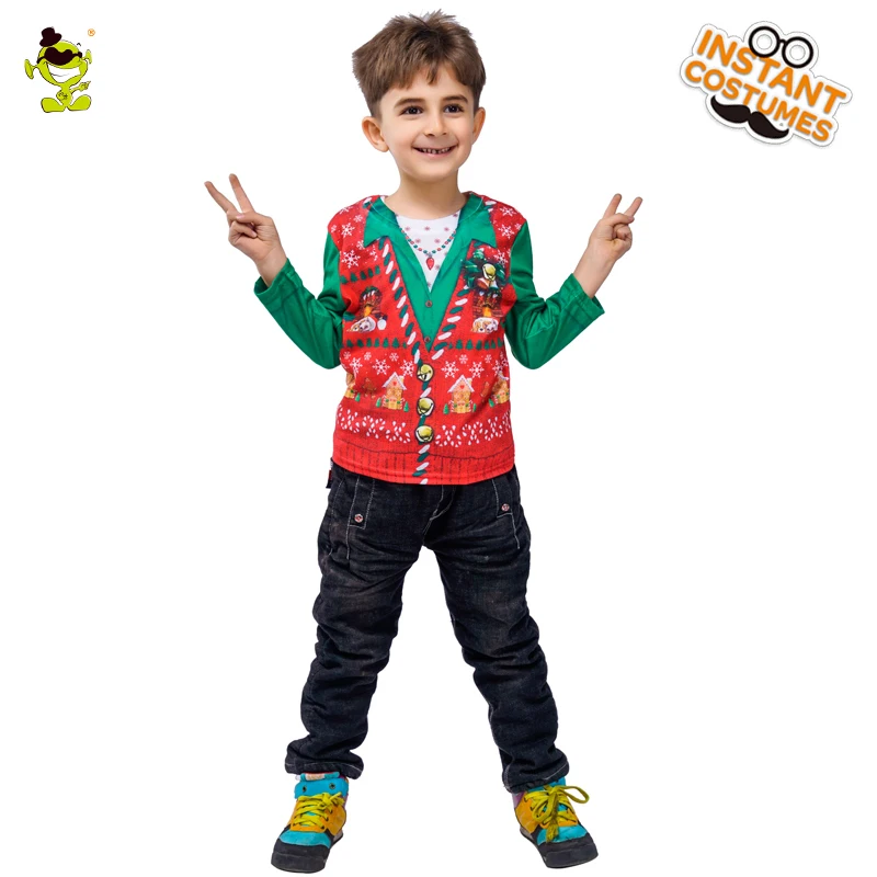 Boys Christmas T shirt Long Sleeve T Shirts Infant Baby Boy Christmas Clothing Children Clothes