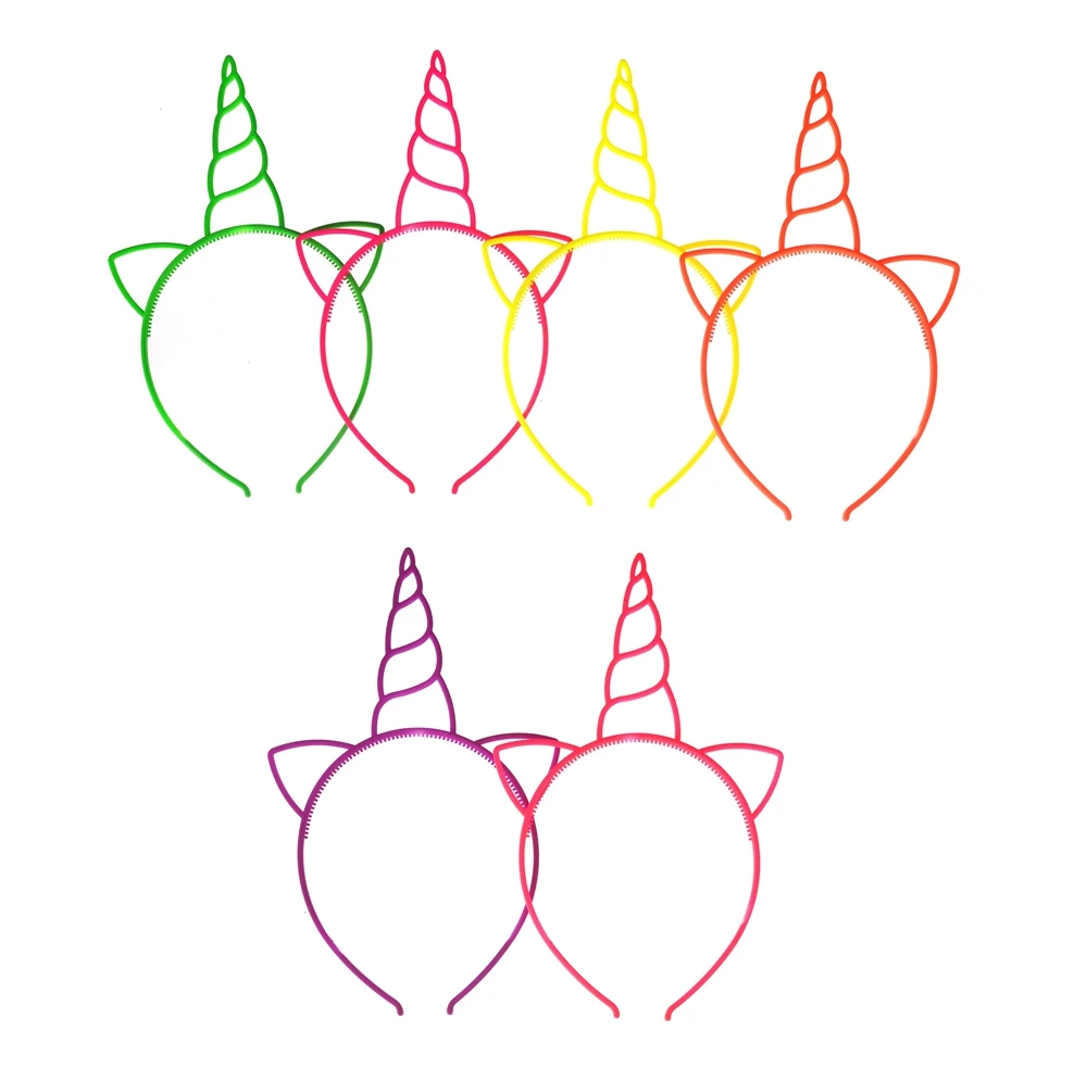 

6 pcs/lot Multicolor Headbands Lovely Cat Ear Plastic Hair Band For Kids Girls Headwear Headdress Wholesale Jewelry