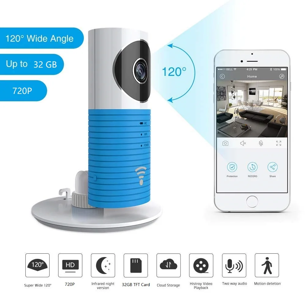 DC01 умная мини камера ночного видения для собак Wi Fi ip 720P Мини Интерком датчиком