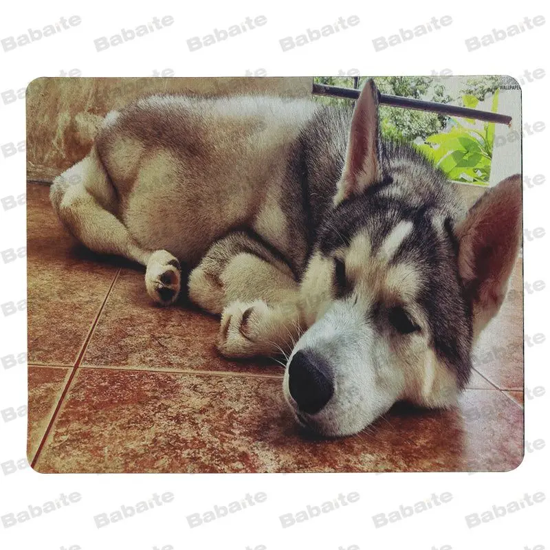 Babaite Siberian husky силиконовый коврик для мыши игровой размер 25x29 см скоростной