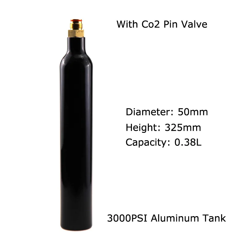 Пейнтбольный Воздушный пистолет страйкбол PCP CO2 резервуар Cyclinder 3000PSI 0.38L CO2 бутылка 5/"-18UNF резьба с Co2 резервуар контактный клапан