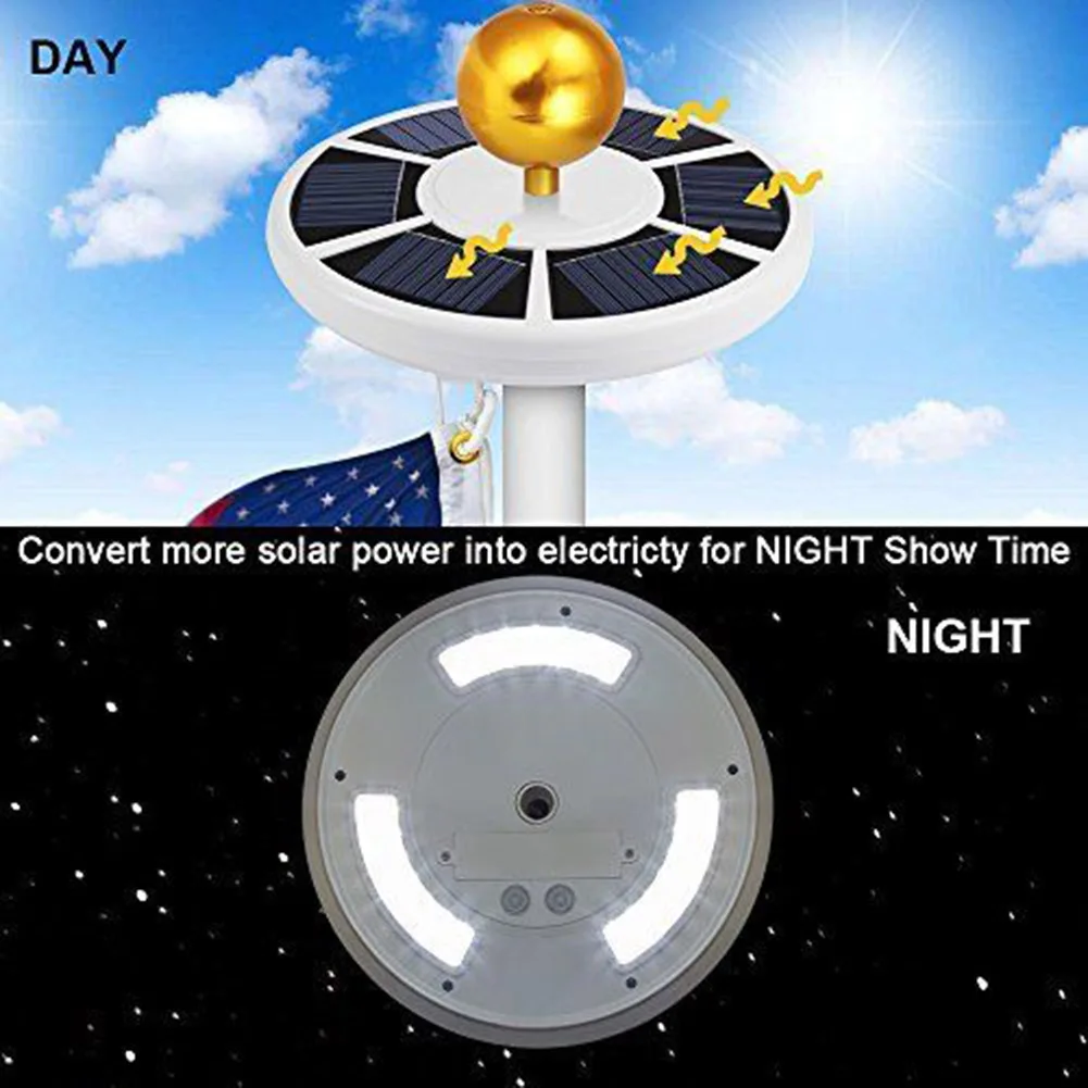 

42 LED Solar Flag Pole Light with Hook Waterproof Energy Saving Downlight for Outdoor Camping LB88