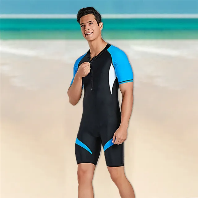 Swimsuit Wetsuit Swimwear Men Lycra Short Sleeve UV proof Surf Surfing