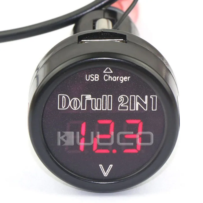DC Voltmeter DC 12V 24V Voltage Meter Car Tester Adapter DC 5V/2A USB