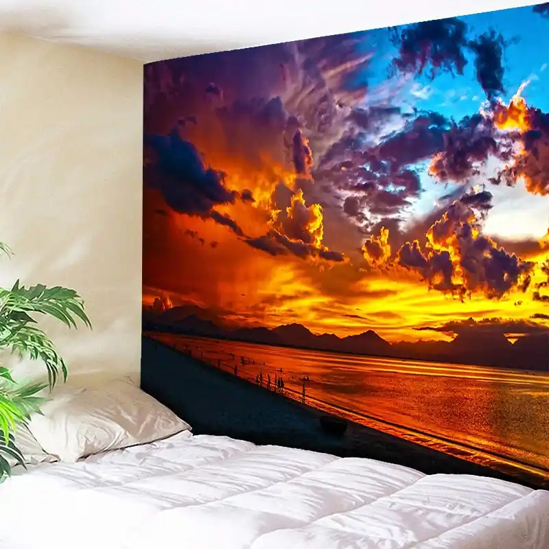 Fire Cloud Sunlight Beach Wall Tapestry Home Decor Wall Carpets Hanging For Living Room Bedroom Tapestries Boho Fabric Wall Art