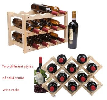 

10/12 Bottle Holder Mount Bar Display Wooden Red Wine Rack Shelf Folding Wood Wine Rack Alcohol Neer Care Drink Bottle Holders