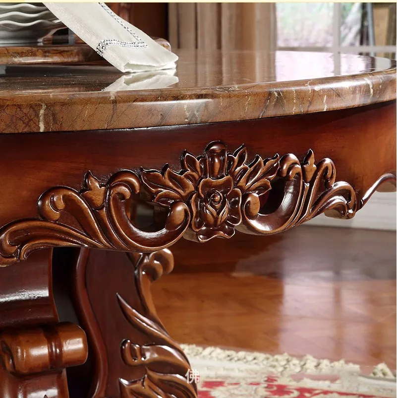 Современный Мраморный итальянский обеденный стол, твердый деревянный роскошный круглый обеденный стол в итальянском стиле d1426