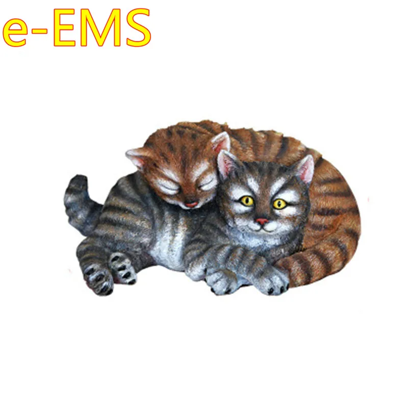 

Simulation Cats Statue Resin Craftwork Landscaping Ornaments Creative Garden Animal Decoration G2372