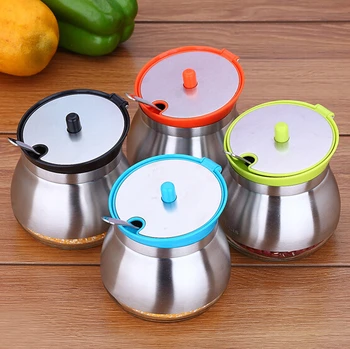 

Super Quality 304 Stainless Steel Caster Creative Spice Tools Pepper Jar Salt Bottle With The Spoon Free Shipping