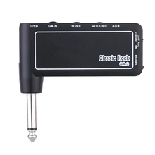 1pcs Classic Rock Mini Portable Rechargeable Electric Guitar Plug Headphone Amp Amplifier Electric Guitar Plug Black