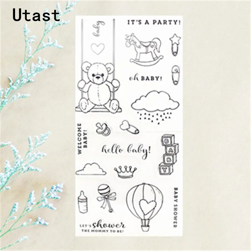 

Baby Party Toy Clear Silicone Stamps /Transparent Rubber Stamp for DIY Scrapbooking /Photo Album Decorative Craft Making