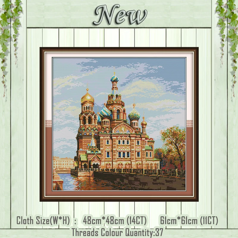 

Castle scenery decor diy painting counted print on the canvas DMC 11CT 14CT kits Chinese Cross Stitch embroidery needlework Sets