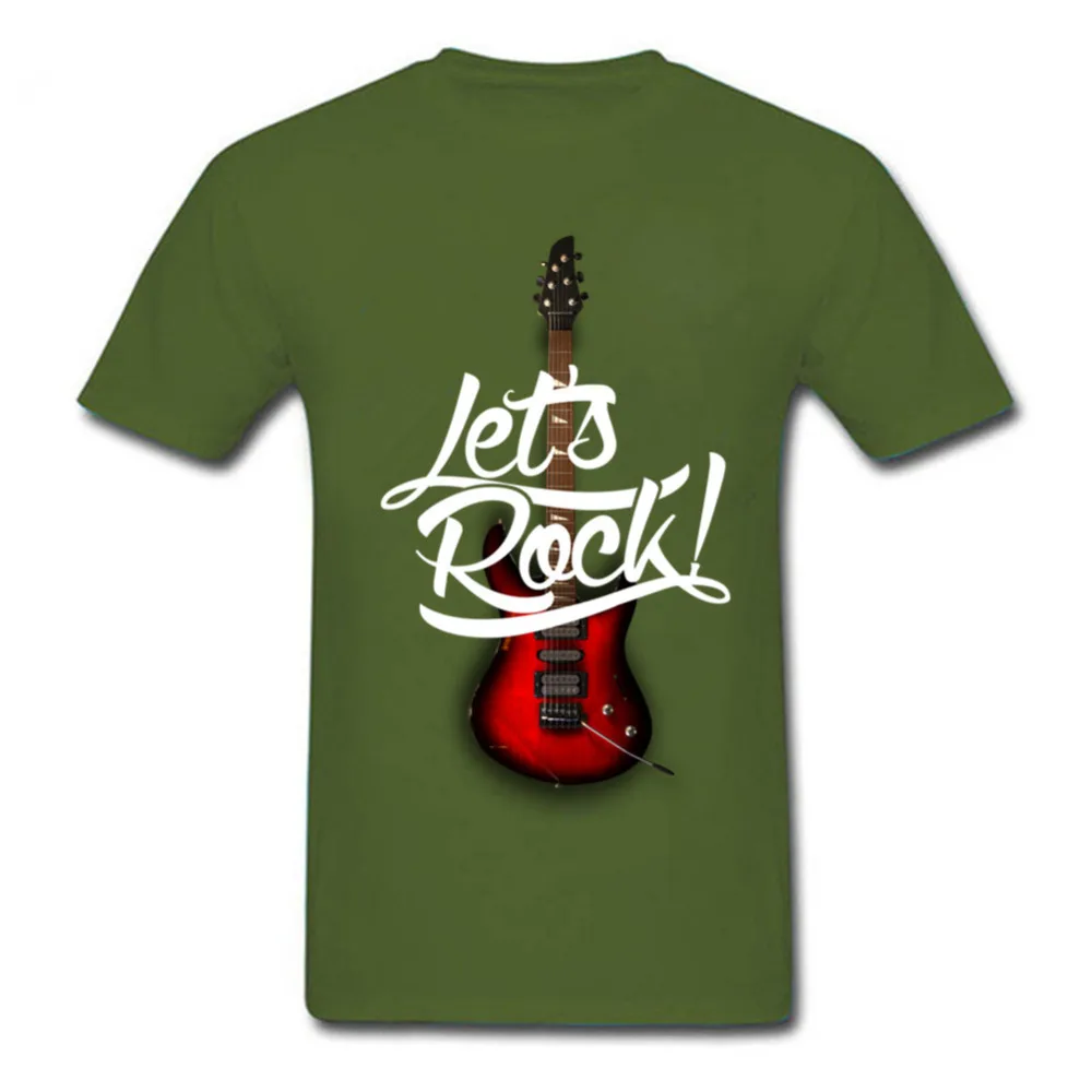Cool Rock T shirt men Guitar Bass Let's Rock T shirt Guitar Bass Let's