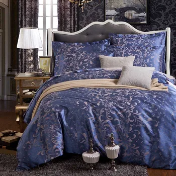 

2018 Brand noble Royal style sheets sets Embroidery flowers multicolor Comfortable silk Jacquard bedspread Queen King size
