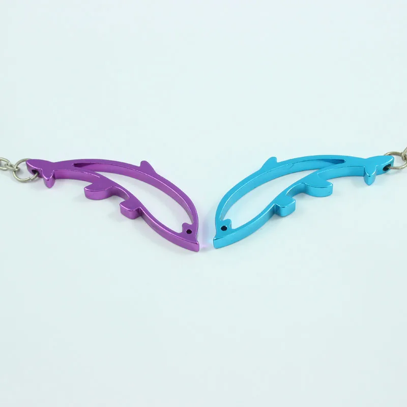 

72Pcs Aluminum alloy Dolphin Bottle Cap Opener Keychain Porpoise Can Opener with Keyrings -Free Shipping