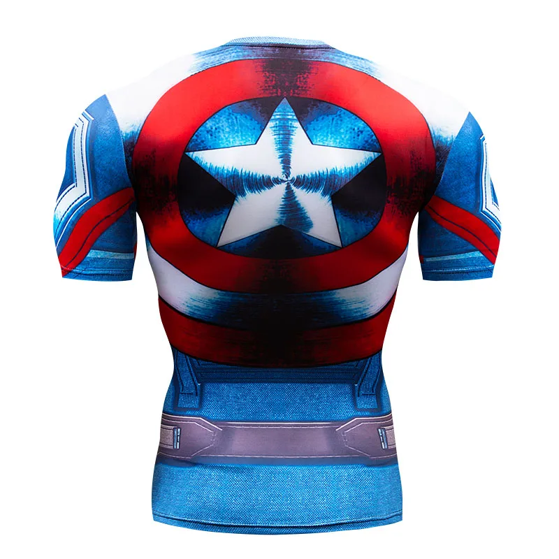 Повседневная мужская футболка для фитнеса с 3D супергероем Железным человеком, компрессионная футболка с коротким рукавом для фитнеса, летняя модная футболка для фитнеса - Цвет: CY001