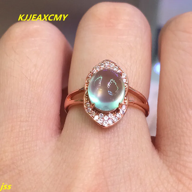 

KJJEAXCMY Fine jewelry 925 Silver Natural Gemstone natural grape stone trumpet ring rose gold activity ring 183s