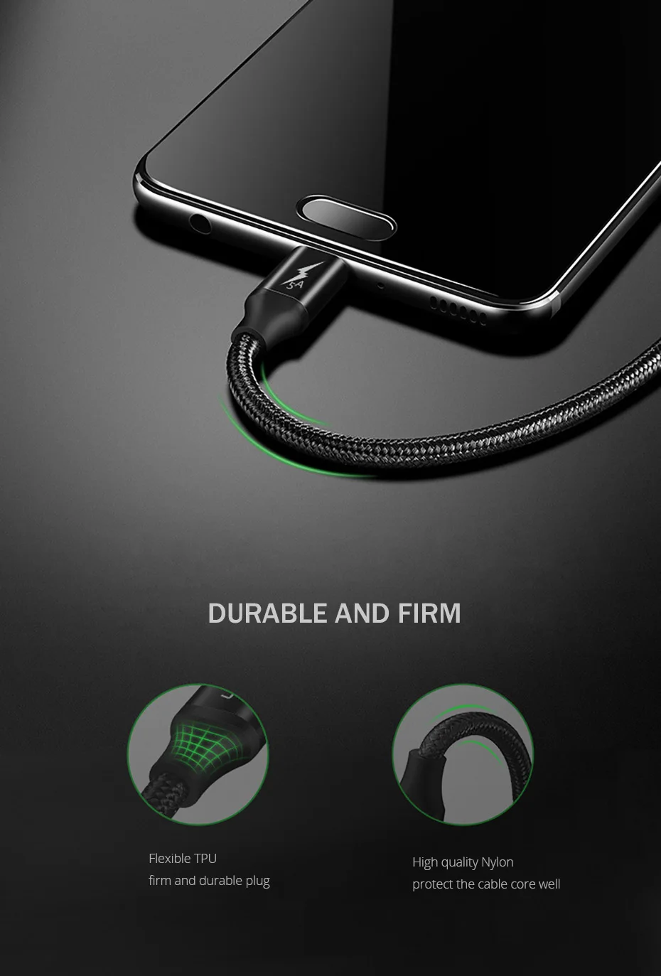 5A USB Type C Cable for Huawei P10 P20 Pro USB 3.1 Fast Charging USB C Data Cable for Honor V 10 Supercharge Type-C Cable (10)