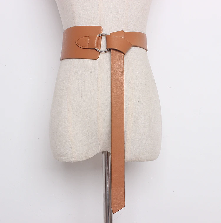 

[EWQ] 2019 Spring Autumn New Fashion Solid Five Colors Belt Woman Wide Waistband Long 128cm PU Leather All-match AA213