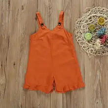 Летнее Детское платье для нагрудник для мальчиков и девочек Штаны свободного кроя Детские боди с ремешком на шее для малышей, комбинезоны для девочек shein детский спортивный костюм для девочек, 6-24month одежда для маленького мальчика