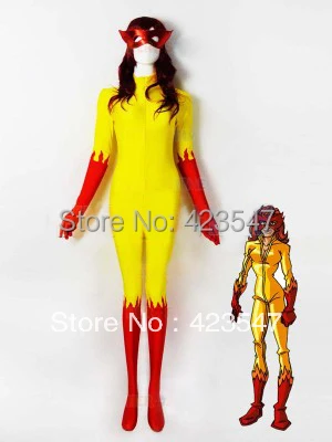 Костюм на Хэллоуин Cospaly Marvel Comics Firestar колготки Zentai Movies Play Clothes-Zentai Suit | Тематическая
