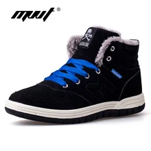 

MVVT Plust Size Men Winter Boots With Fur Keep Warm Genuine Leather Men Boots Platform Snow Boots Waterproof Ankle boots