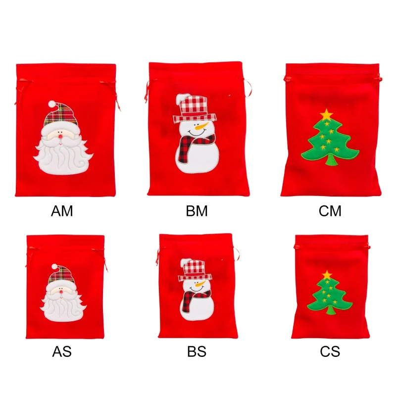 Рождественская упаковка Sac Noel сумка-мешок с мультяшными вышивкой Рождественский подарок сумка Санта Клаус Снеговик закрытие Праздничная сумка для угощений