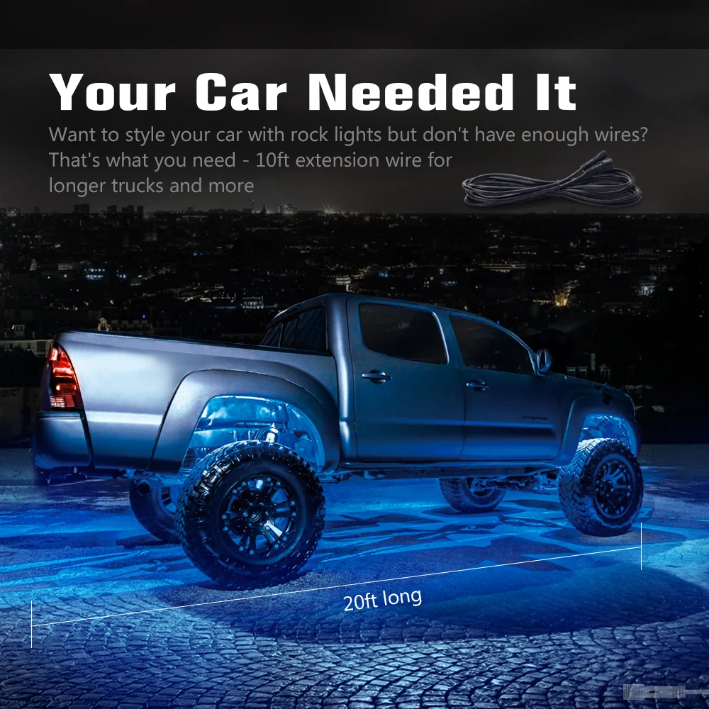 10 футовый Удлинительный кабель MICTUNING только для 4 и 8 подставок RGB APP светодиодный