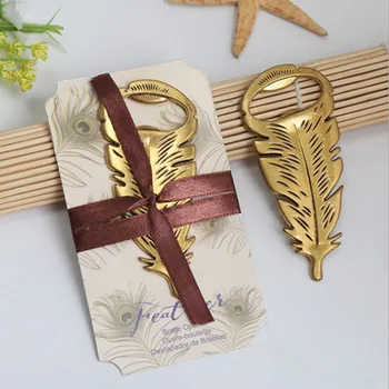 

30pcs/lot Vintage Antique Gold Peacock Feather Bottle Opener Anniversary Wedding Favor