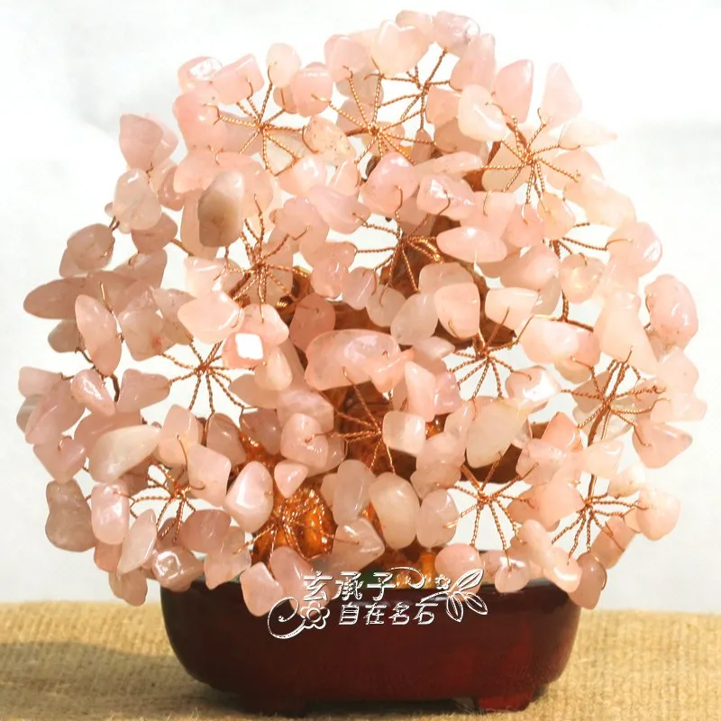 

Peach stable feelings popularity of natural pink crystal tree ornaments