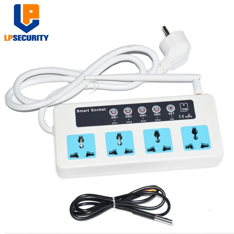 GSM Remote Control Power Strip/4 Outlets GSM Electrical Power Socket