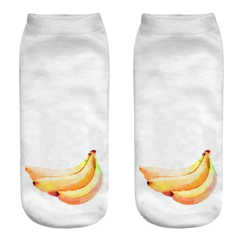 1 пара носков с 3D принтом тропические фруктовые носки с живописью арбуз рождественские носки Meias женские забавные женские носки Прямая поставка - Цвет: 17