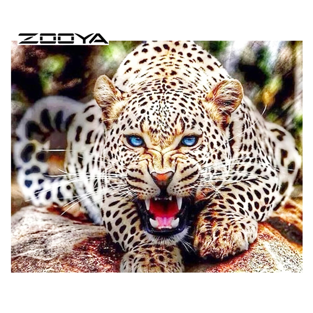 

ZOOYA DIY Diamond Painting Cross Stitch Kit 3D Sets For Embroidery Diamond Embroidery Cross-Stitch Needlework Leopard BB414