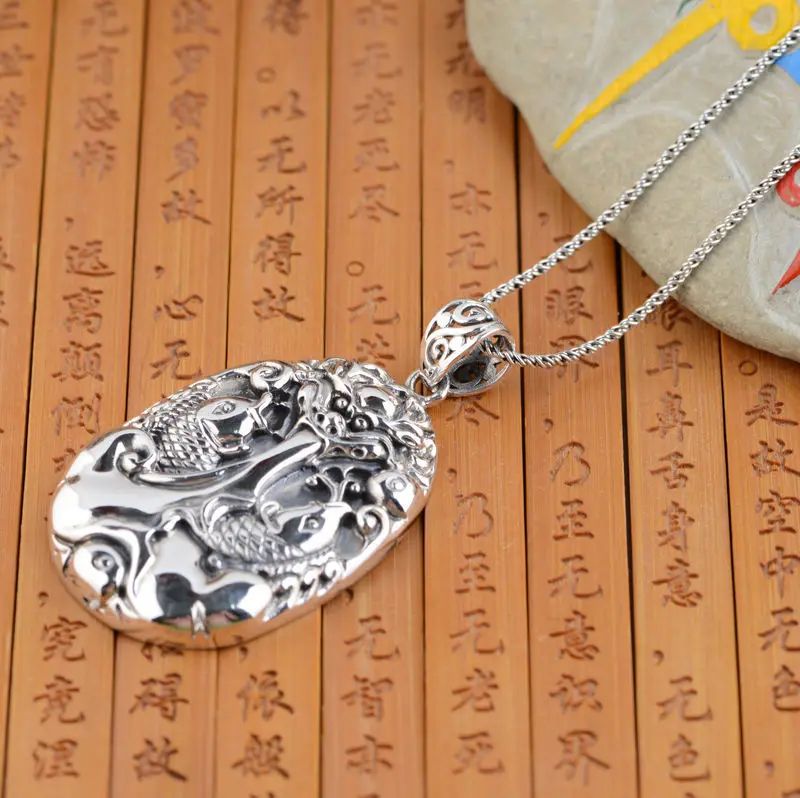

Deer King jewelry wholesale sterling silver pendant Pendant Silver Carp S925 Longmen personality explosion