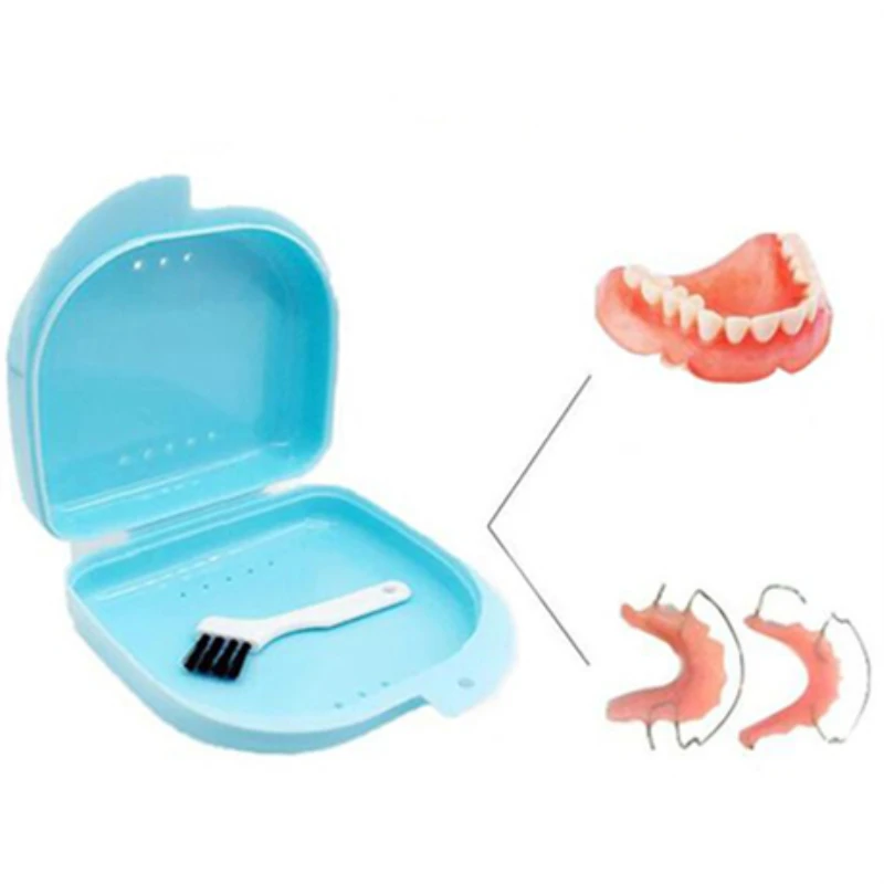 Portable Dentures Teeth Storage Box Plastic Container Eco Friendly Adult Retainer Storage Box