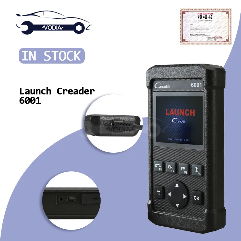 LAUNCH CReader 6001 полный OBD2/EOBD считыватель кодов Сканер 2,8 дюймов Поддержка чтения и очистки DTCs Печатает данные через ПК бесплатное обновление программного обеспечения