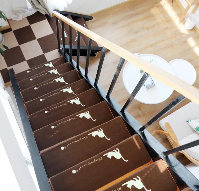 RULDGEE Bear's Footprint Non-Slip Luminous Staircase Pads Step Mats Stair Carpets Treads Protect Staircases From Scratched Wipe RULDGEE Bear's Footprint Non-Slip Luminous Staircase Pads Step Mats Stair Carpets Treads Protect Staircases From Scratched Wipe