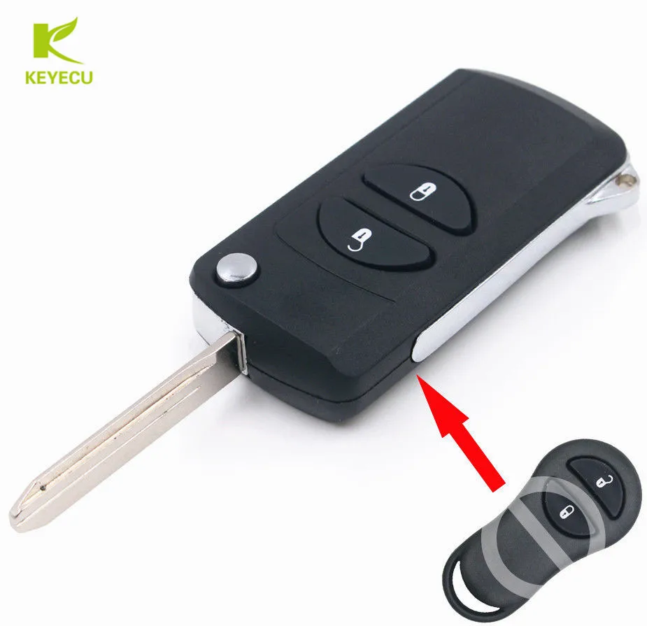 

KEYECU New Replacement Uncut Flip Folding Remote Key Shell For Chrysler 300M TOWN & COUNTRY Concorde Dodge Jeep PLYMOUTH