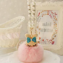 Cute Rabbit Car Mirror Pendant Car Interior Jewelry Decor Car Hanging Ornament Car Accessories